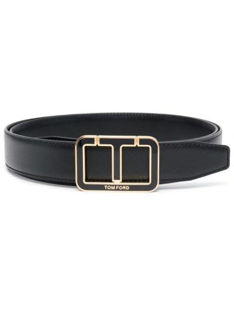 logo-buckle leather belt by TOM FORD