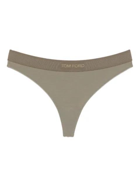 logo-embroidered thong by TOM FORD