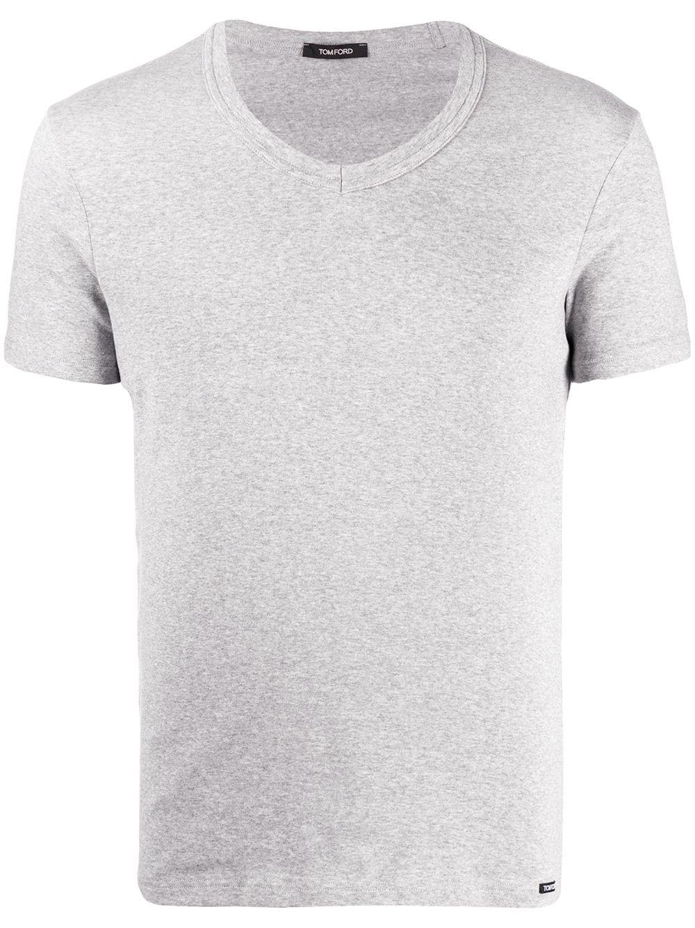 logo patch V-neck T-shirt by TOM FORD