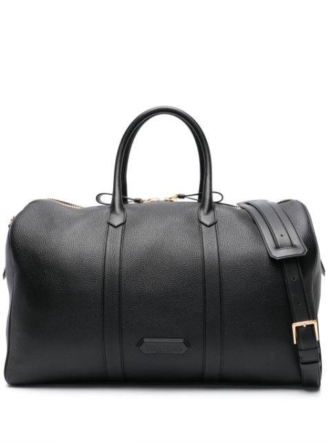 logo-patch leather holdall by TOM FORD
