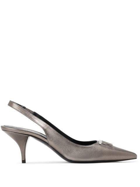 logo-plaque 65mm slingback pumps by TOM FORD
