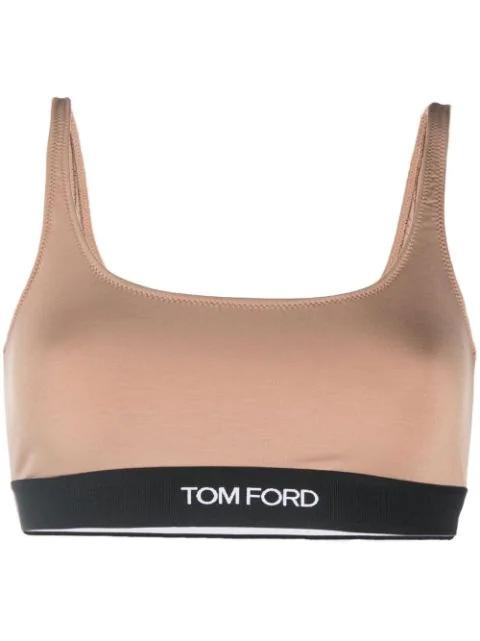 logo-trim stretch bralette by TOM FORD