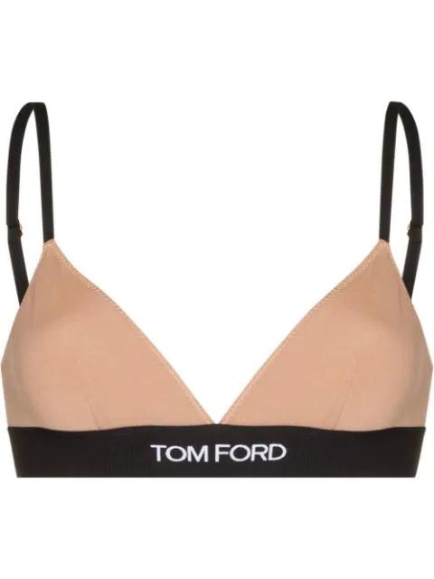 logo-underband triangle bra by TOM FORD