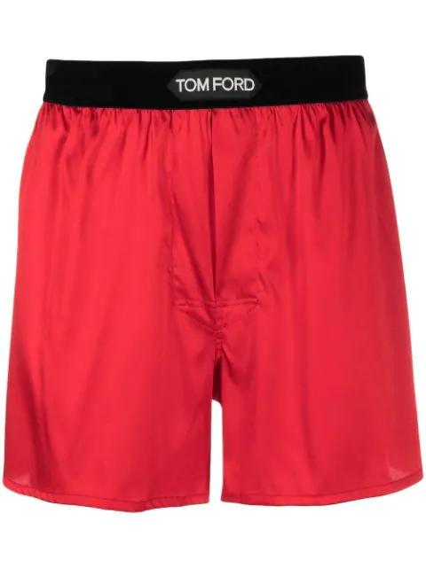 logo-waist satin boxers by TOM FORD