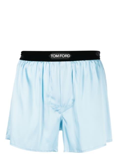 logo-waist silk boxers by TOM FORD