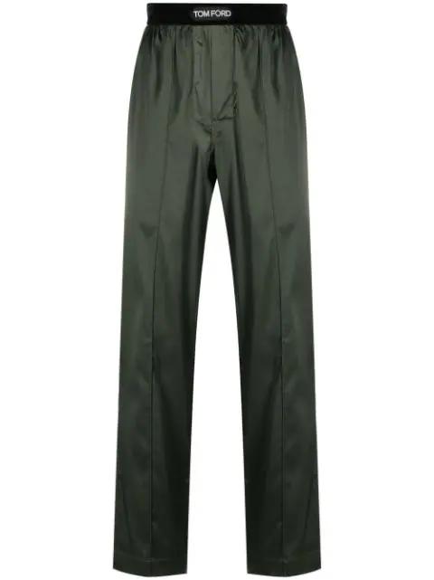 logo-waist silk pyjama trousers by TOM FORD