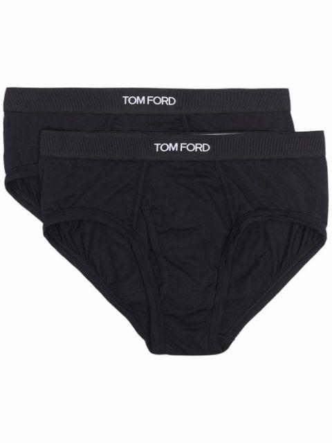 logo-waistband briefs (pack of 2) by TOM FORD