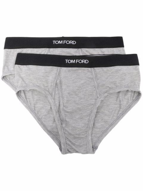 logo-waistband briefs (pack of 2) by TOM FORD