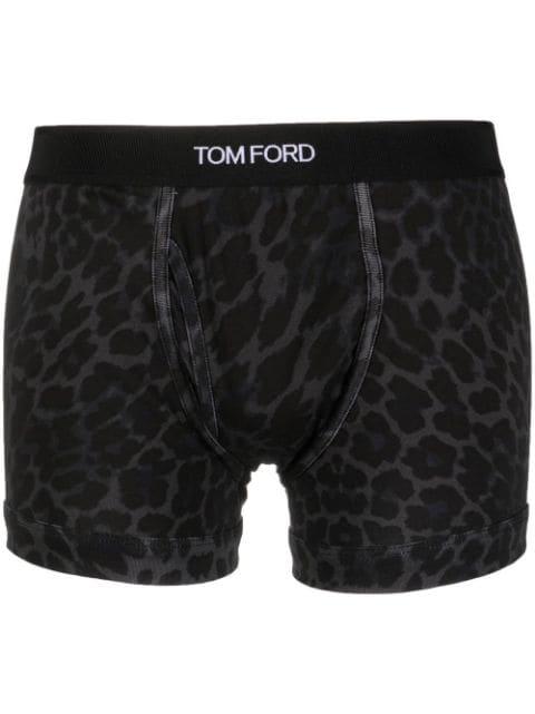 logo-waistband leopard-print boxers by TOM FORD