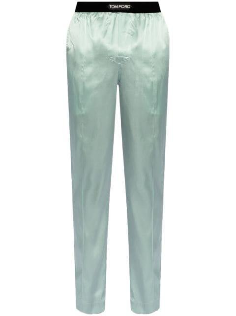 logo-waistband satin pajama trousers by TOM FORD