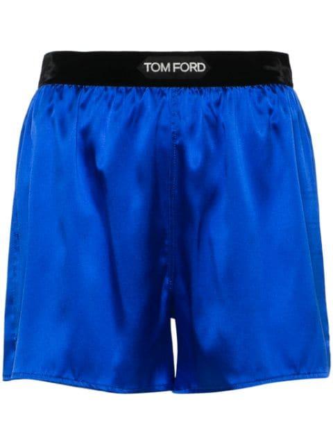 logo-waistband satin shorts by TOM FORD