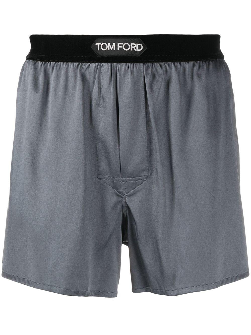 logo-waistband silk-blend boxer shorts by TOM FORD