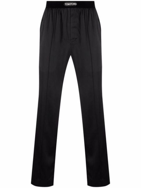 logo-waistband silk pajama trousers by TOM FORD