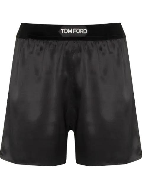 logo-waistband silk shorts by TOM FORD