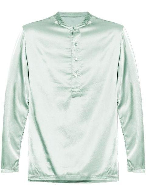long-sleeve satin pajama top by TOM FORD