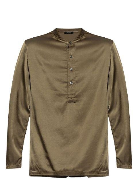 long-sleeve satin pajama top by TOM FORD