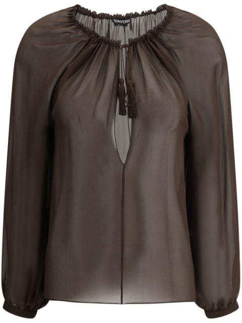 long-sleeve silk blouse by TOM FORD