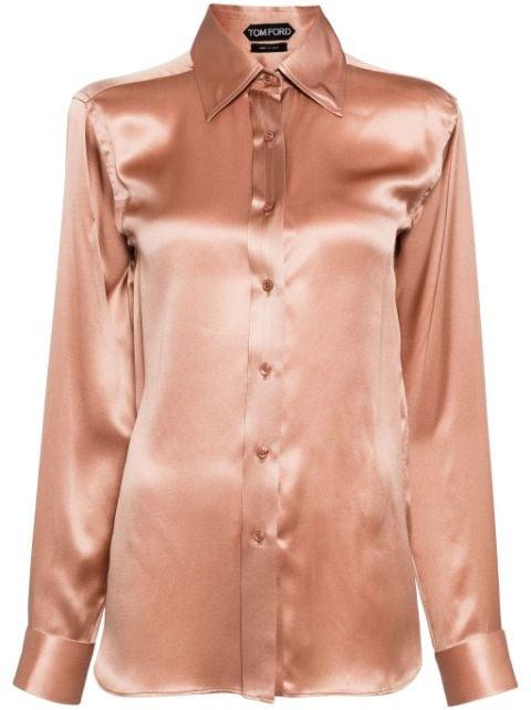 long-sleeved silk-satin shirt by TOM FORD