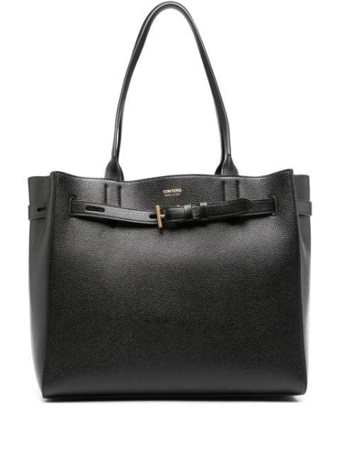 medium Audrey pebble-grain logo-buckle tote bag by TOM FORD