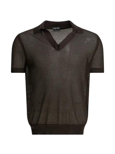 mesh-knit buttonless shirt by TOM FORD