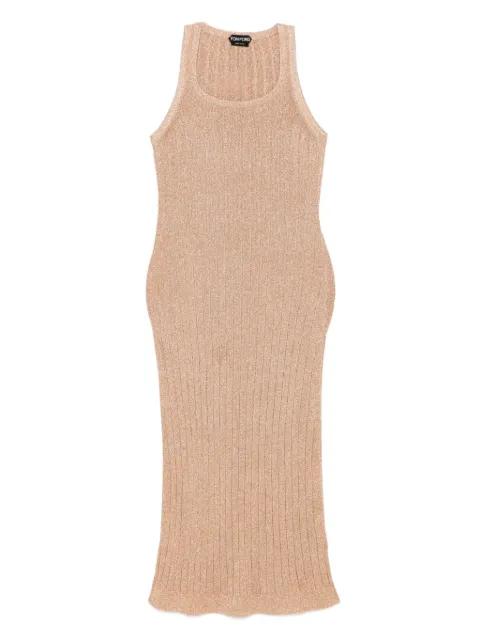 metallic-threading midi dress by TOM FORD