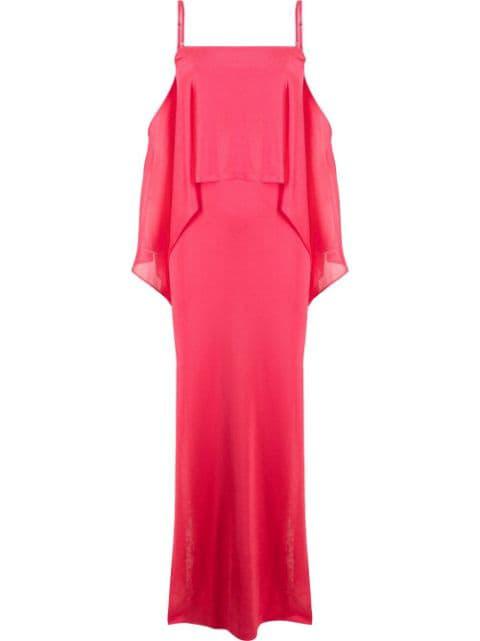 off-shoulder ruffle-detail dress by TOM FORD