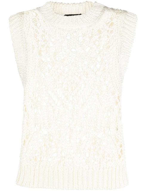open-knit sleeveless silk top by TOM FORD
