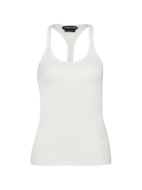 optical white racer-back tank top by TOM FORD