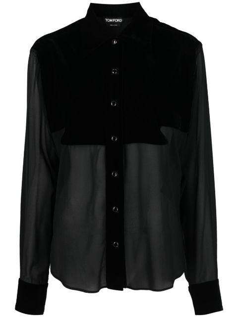 panelled buttoned silk shirt by TOM FORD