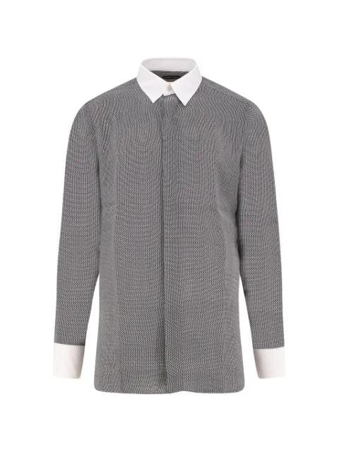 patterned concelad-fastening shirt by TOM FORD