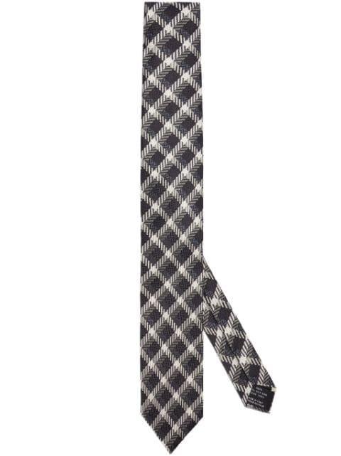 plaid-check silk tie by TOM FORD