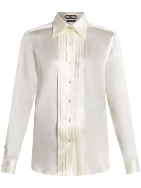 pleated silk shirt by TOM FORD