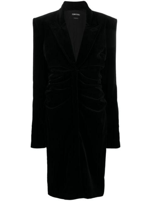 plunging V-neck velvet midi dress by TOM FORD