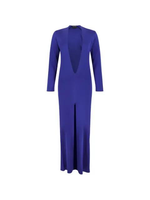 plunging-neckline front-slit maxi dress by TOM FORD