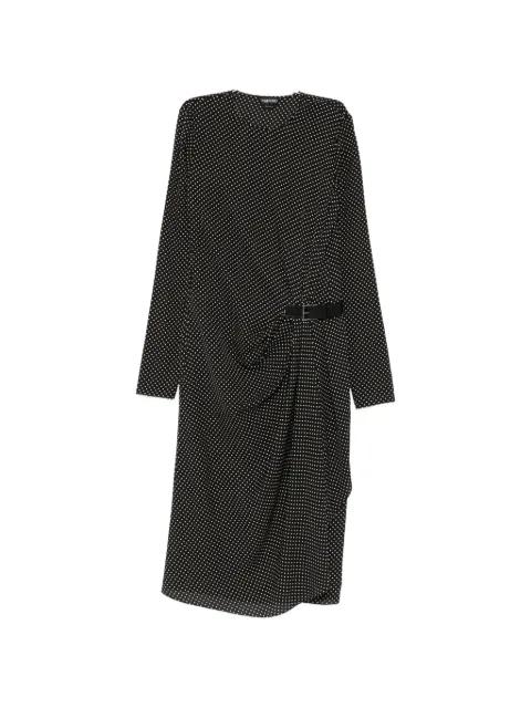 polka-dot belted midi dress by TOM FORD