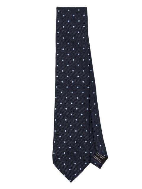 polka dot-pattern silk necktie by TOM FORD