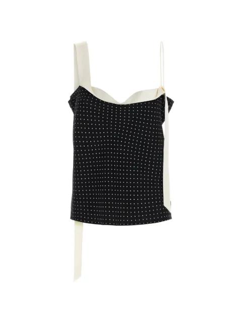 polka dot tuxedo band top by TOM FORD