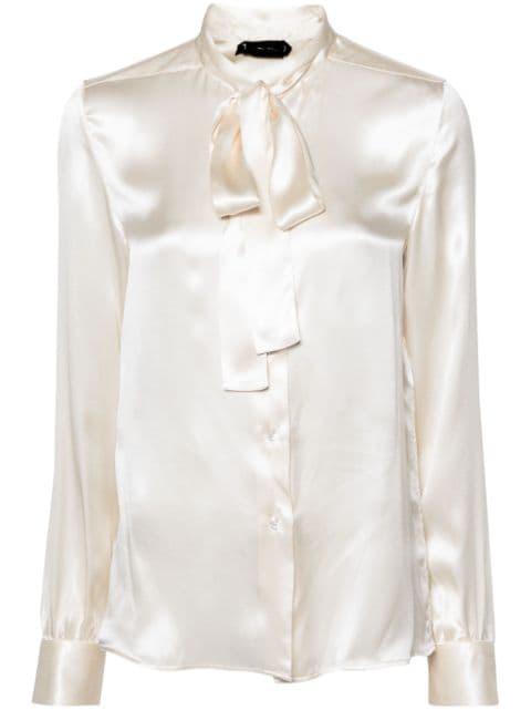 pussy-bow collar silk shirt by TOM FORD