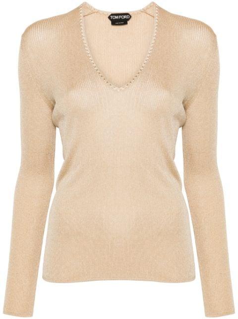 ribbed V-neck jumper by TOM FORD