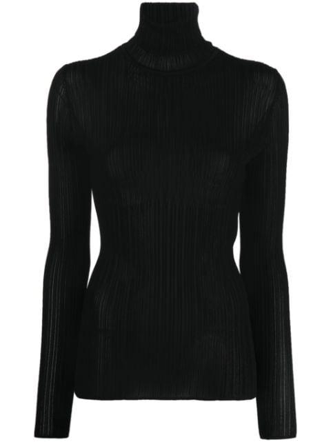 roll neck ribbed-knit jumper by TOM FORD