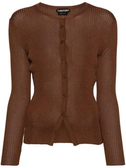 round-neck ribbed cardigan by TOM FORD