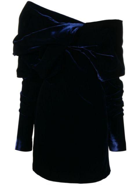 ruched-detailing velvet minidress by TOM FORD