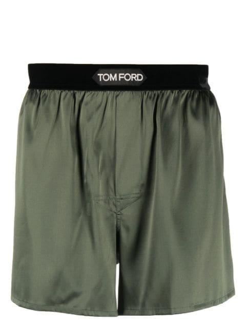 satin logo-waist boxer briefs by TOM FORD