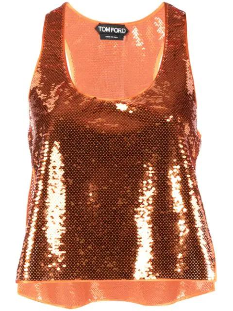 sequin-embellished vest top by TOM FORD