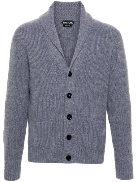 shawl-collar ribbed cardigan by TOM FORD