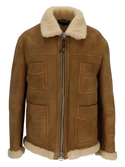 shearling-collared pocket jacket by TOM FORD