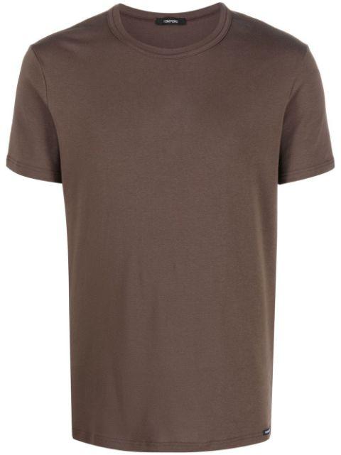 solid-color crew-neck T-shirt by TOM FORD