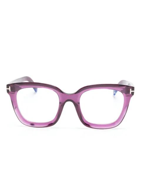 square-frame clear-lenses glasses by TOM FORD