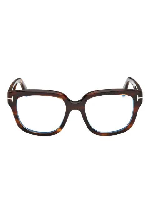square-frame logo-detail glasses by TOM FORD