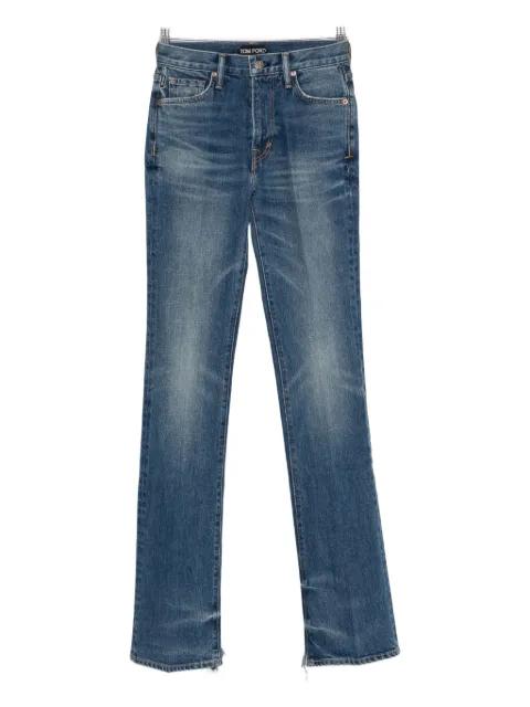 stretch raw denim flared trousers by TOM FORD